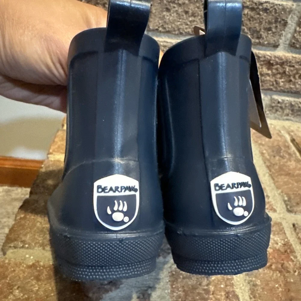 Bearpaw Toddler Chelsea Rain Boots With Faux Fur Lining size 7 toddler blue